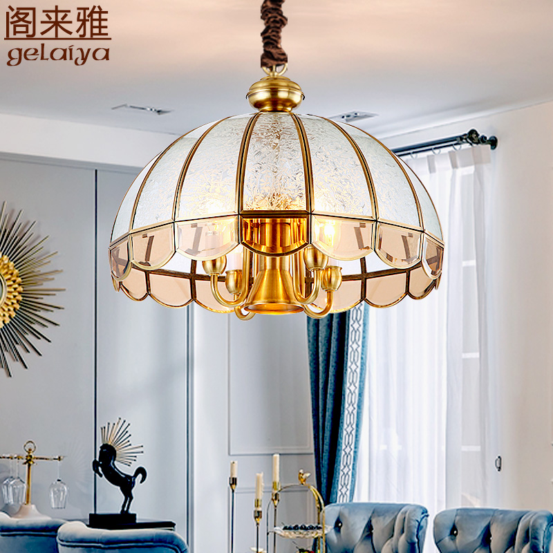 美式餐厅吊灯简约全铜灯具