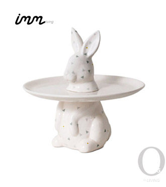 O5正品--加拿大IMM living 家居  陶瓷蛋糕盘/果盘 兔子款式