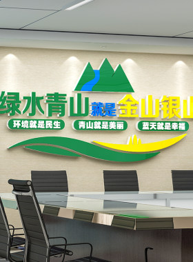 保护爱护环境绿水青山就是金山银山文化墙贴环保宣传标语口号文字