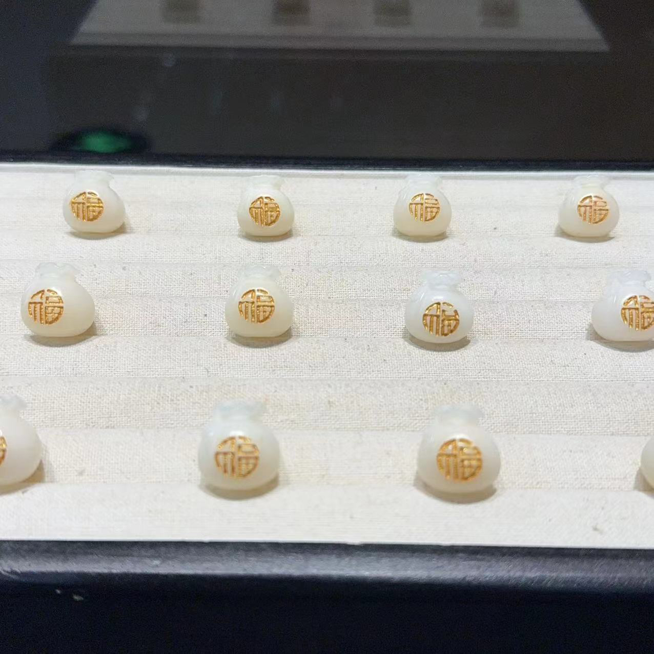 DIY菩提根福袋通孔配件手工DIY编织手绳文玩佛珠手串手链项链珠