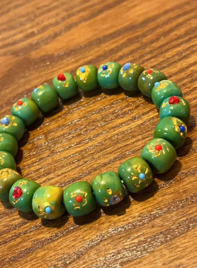 菜籽绿松石老型镶嵌多宝diy配件手绳文玩佛珠时尚配饰品隔珠串