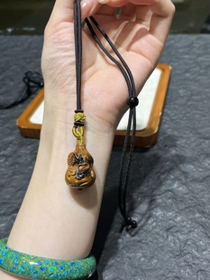 雷击木钱串子葫芦项链道系青年文玩时尚饰品佛珠毛衣链挂件简约