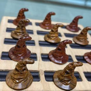 天然檀木哈利波特斯莱特林学院帽diy手工编织手绳项链挂件配饰