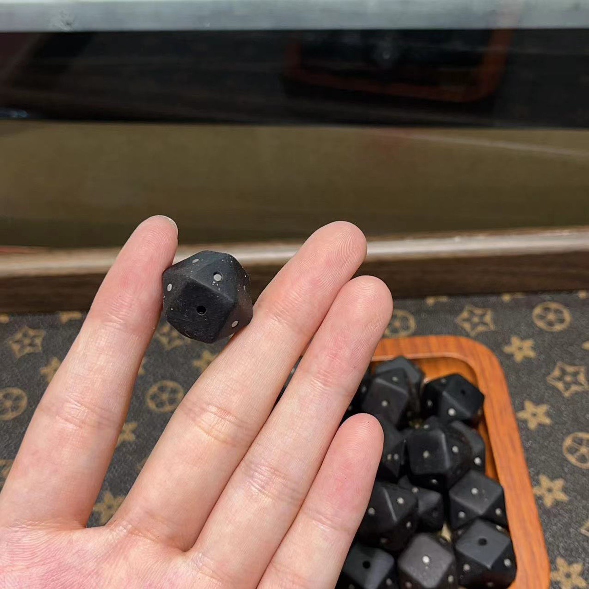 黑檀八棱镶钉配件diy手工编织手绳项链文玩佛珠手串配饰品隔珠