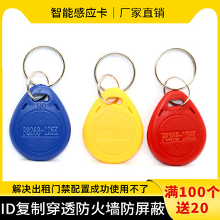 F8268 125K穿透防火墙ID可复制钥匙扣卡门禁电梯卡出租8310滴胶卡