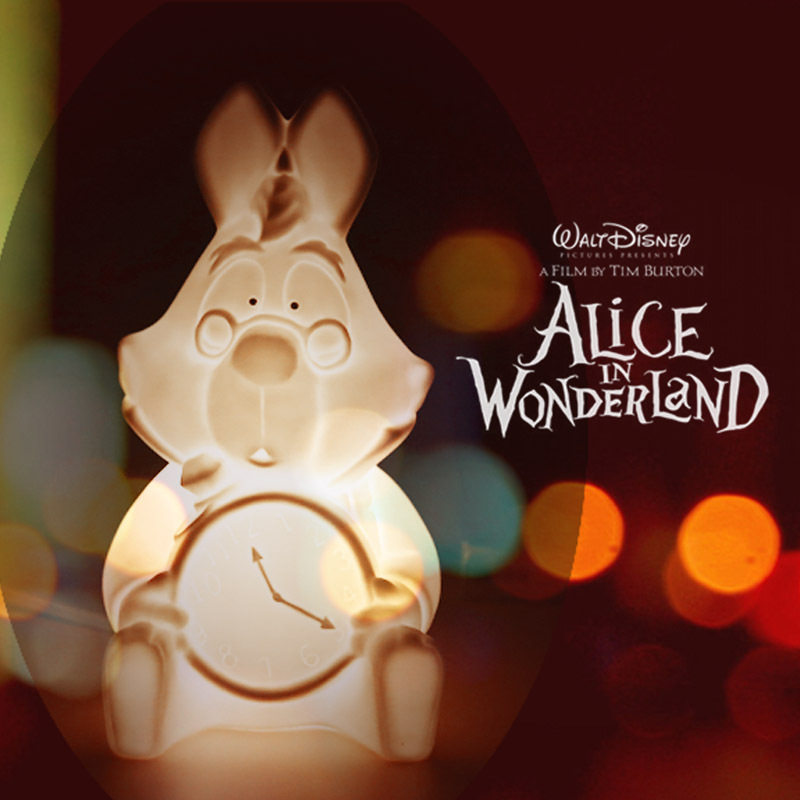 日本at限定alice爱丽丝白兔先生时间兔台灯夜灯