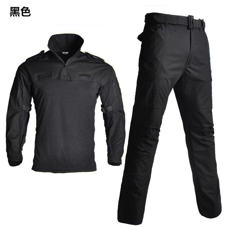 户外暗夜迷彩服套装男女春秋青蛙服教官战术套装长袖CS耐磨训练服