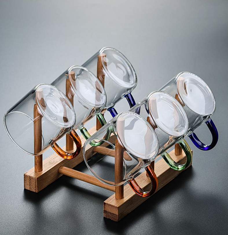 耐热玻璃小茶杯家用功夫茶具透明茶水杯架套装主人杯带把品茗杯子,餐饮具,茶壶,淘宝优惠券,粉丝福利购,淘宝优惠卷