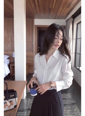真丝双绉less is more通勤长袖衬衫女士夏季薄款防晒翻领百搭上衣