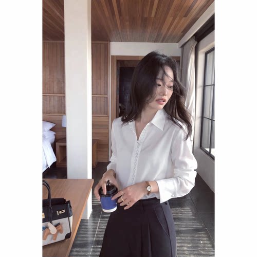 真丝双绉防晒通勤长袖衬衫女