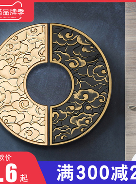中式青古铜拉手仿古衣柜橱柜门把手金色对装半圆形拉手浴室柜把手
