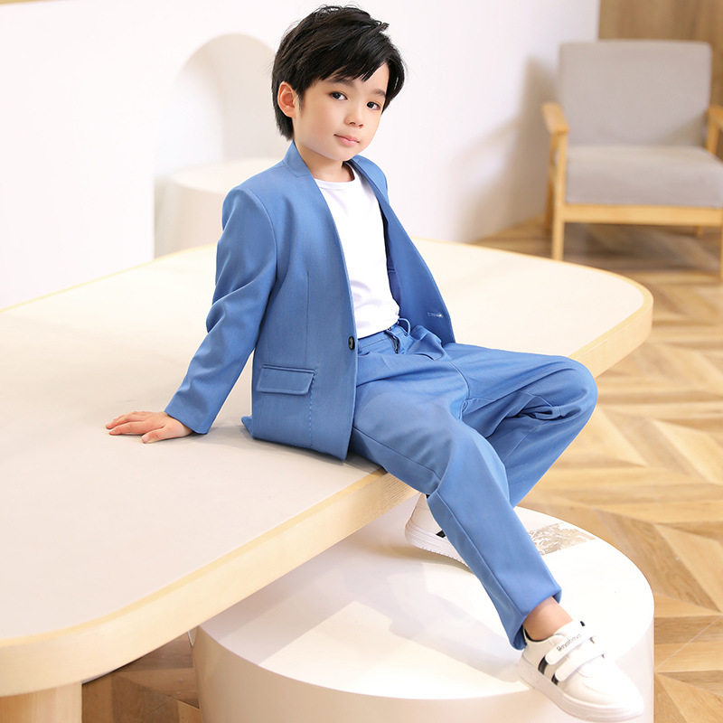 儿童秋款西装2025新款男童纯色小西服套装花童婚礼宝宝主持演出服