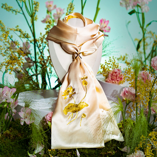 帛绣郎广绣春秋季印花系列丝巾高档时尚百搭真丝护颈小围巾领巾