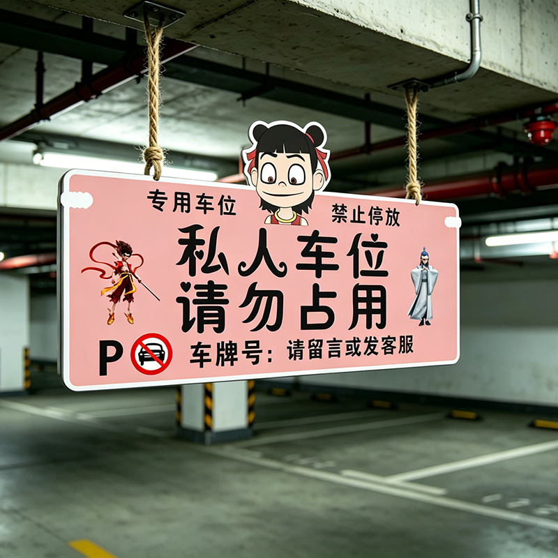 私人车位禁止停车吊挂式提示牌