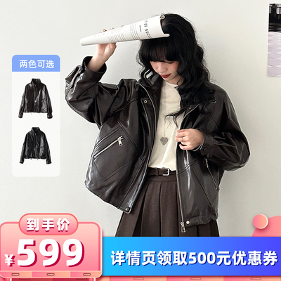 【所有女生的衣橱直播间】VIVIDINI油蜡皮飞行员夹克皮衣