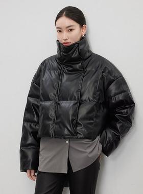 VIVIDINI PU皮90鸭绒羽绒服