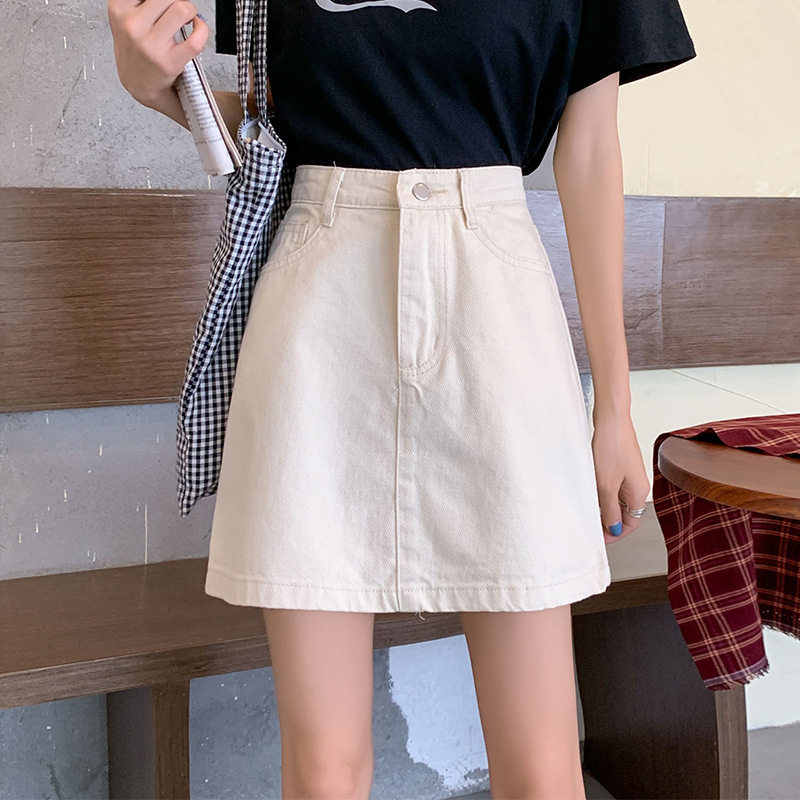 高腰牛仔短裙女2024夏季新款学生