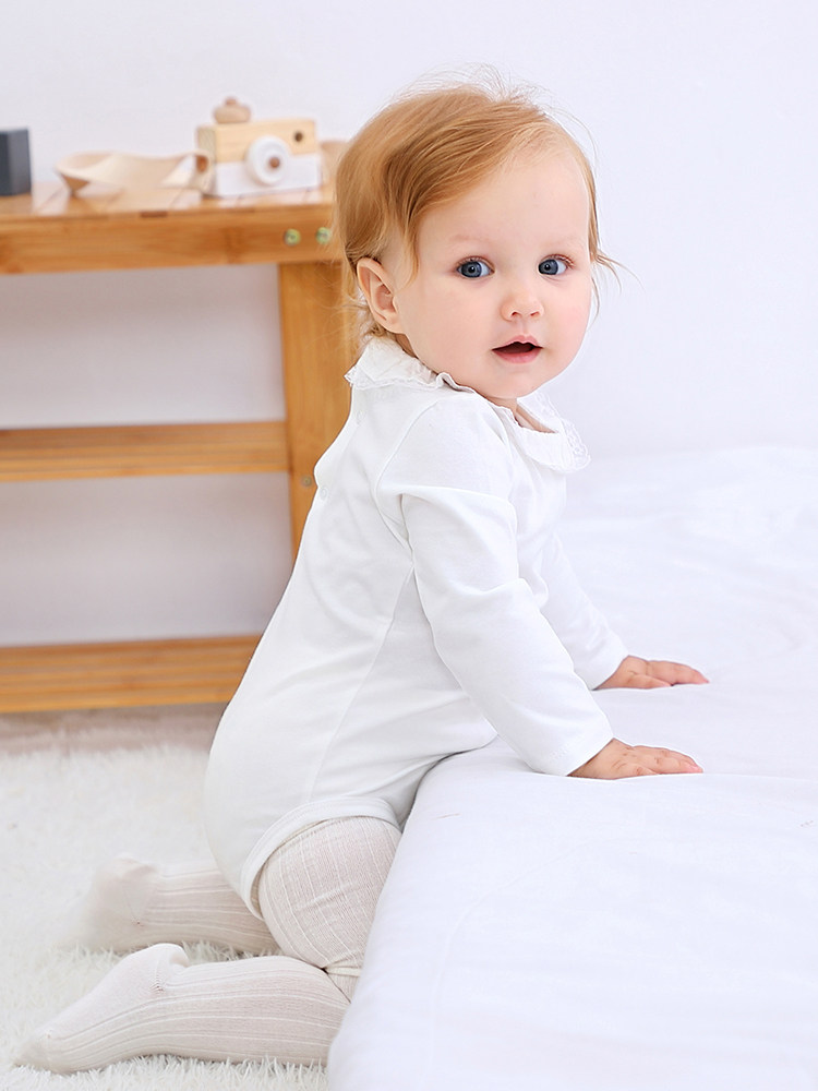 Girls Long Sleeve Triangle Romper New baby clothes Baby Jumpsuit Autumn and winter climbing clothes Base lace sweet