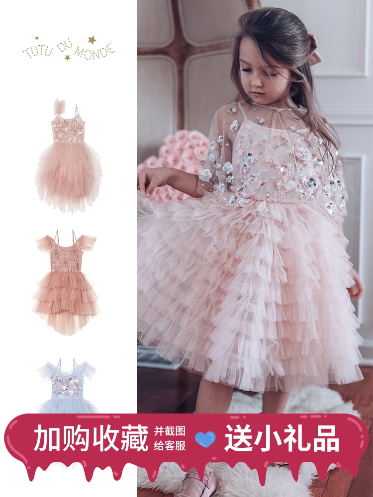 Dream Fairy Australia tutu du monde Girls Dress Thin Princess Yarn Dress Children's dress Summer