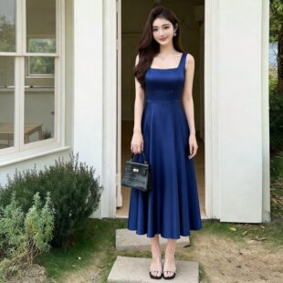 简约高级中长礼服裙私人晚宴求婚宴小型演出正式场合显瘦百搭礼裙