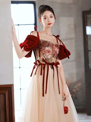 优雅仙女裙长裙蝴蝶结