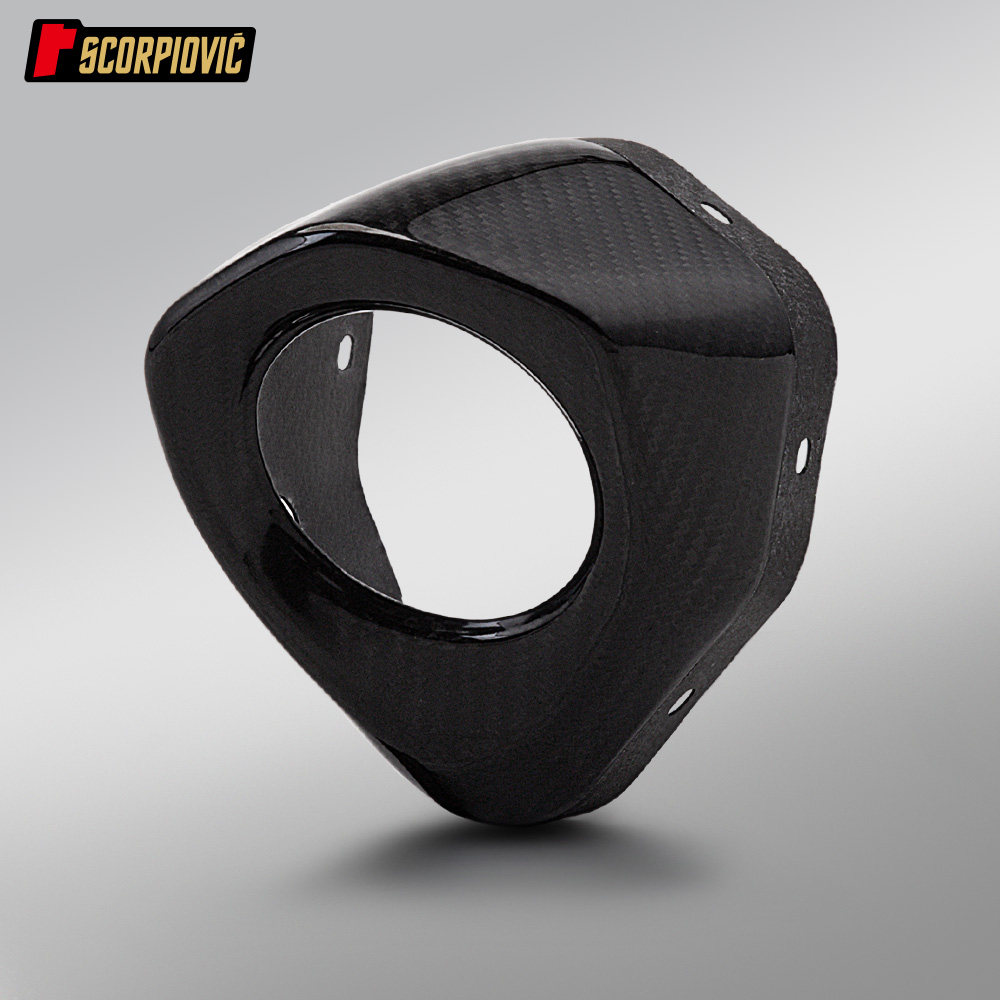 摩托车改装配件 大六角尾段排气管碳纤维装饰盖隔热护罩 无损安装