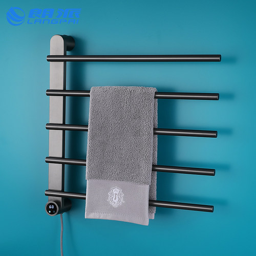 枪灰色电热毛巾架杆恒温烘干架