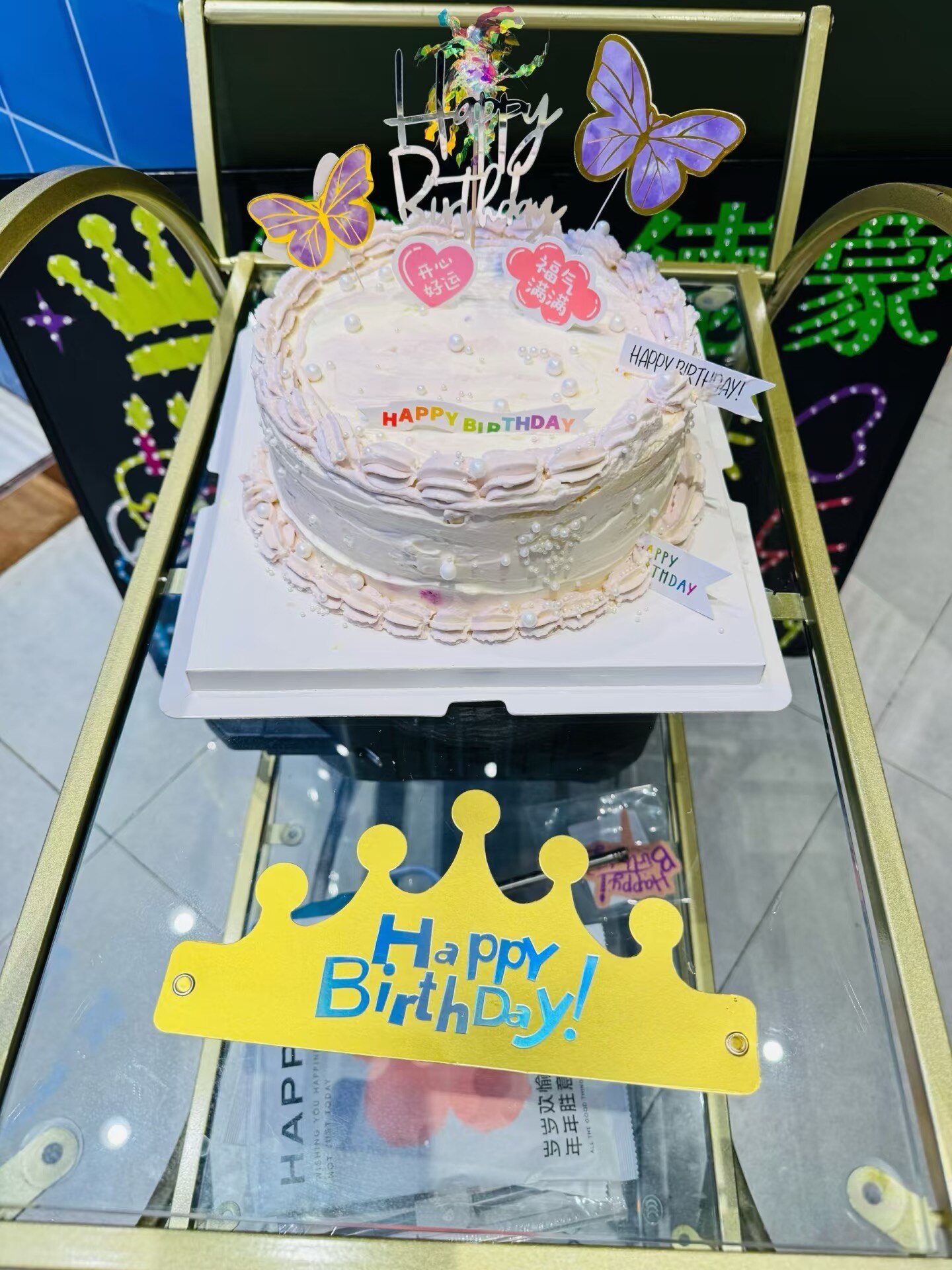 生日快乐皇冠插件蛋糕装饰帽子烘焙装扮用品折叠生日帽子