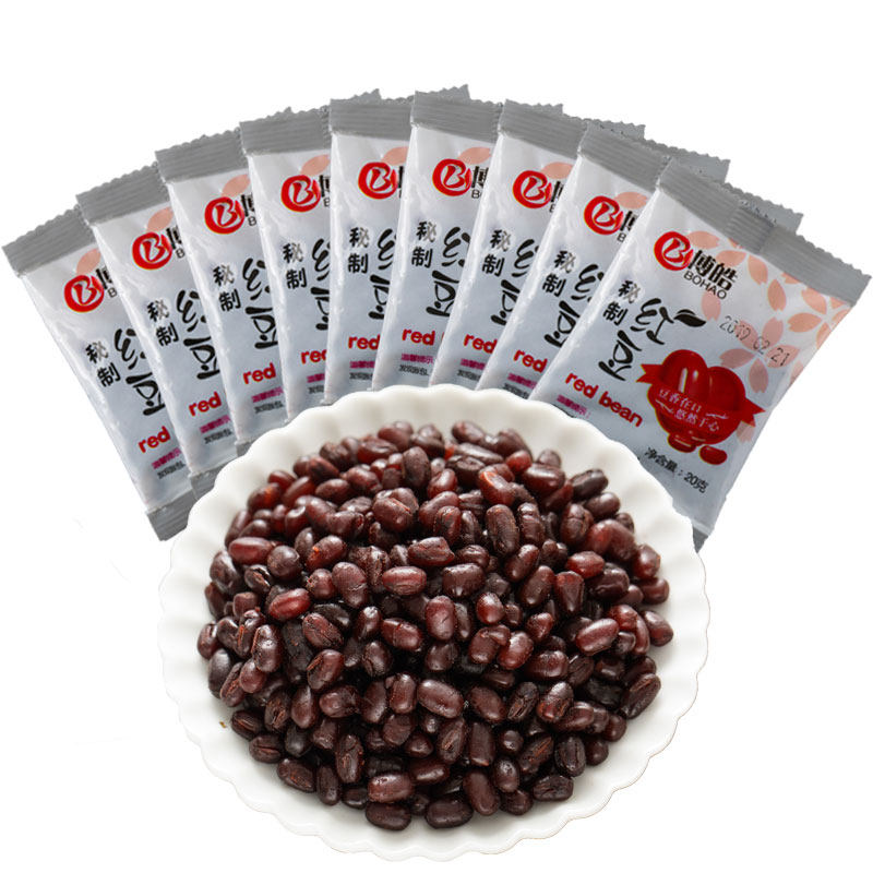秘制红豆20包*20g奶茶原料熟红小豆糖蜜豆双皮奶早餐零食小包代餐