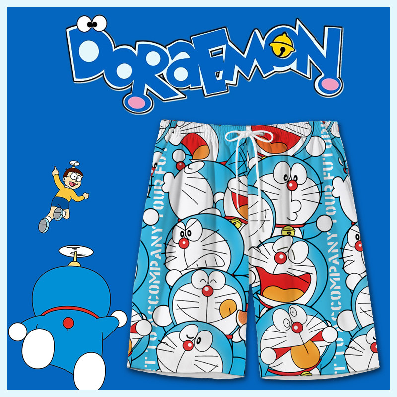 短裤男士卡通五分裤夏季薄款沙滩裤大码休闲裤宽松睡裤居家半裤子