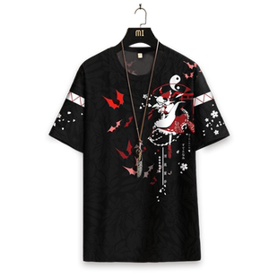 东方project联名短袖T恤男夏季新款二次元冰丝半袖青少年大码体恤