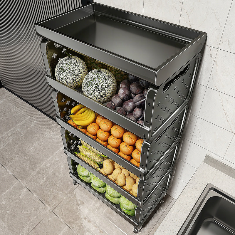 德国精工厨房菜篮子置物架多层家用可移动水果蔬菜多功能收纳推车,厨房/烹饪用具,厨房置物架/置物柜/角架,淘宝优惠券,粉丝福利购,淘宝优惠卷