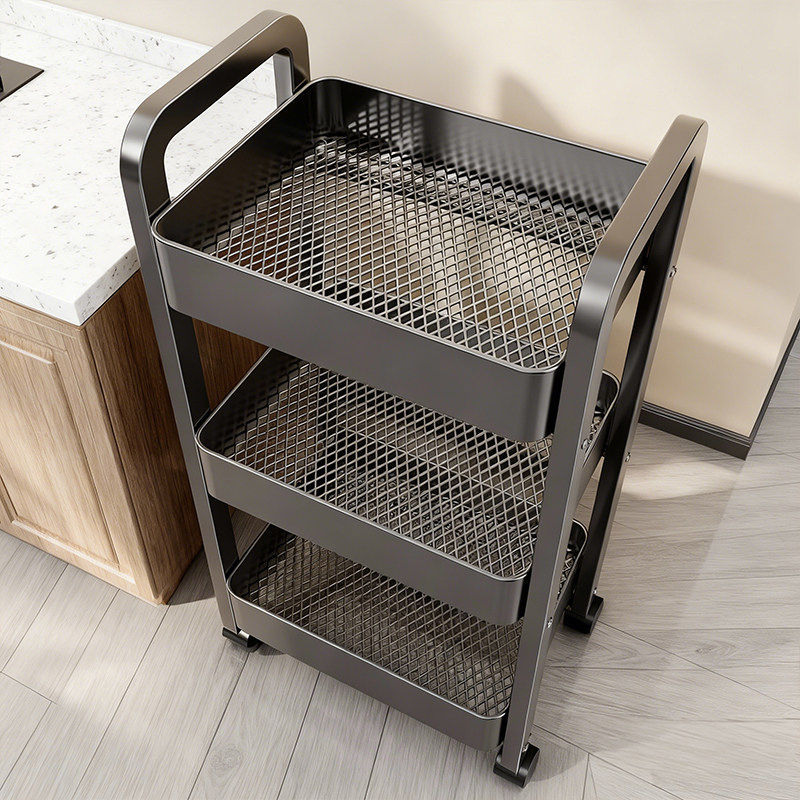 德国精工厨房小推车置物架收纳架多功能落地放菜家用水果蔬菜篮子,收纳整理,整理架/置物架/收纳架,淘宝优惠券,粉丝福利购,淘宝优惠卷