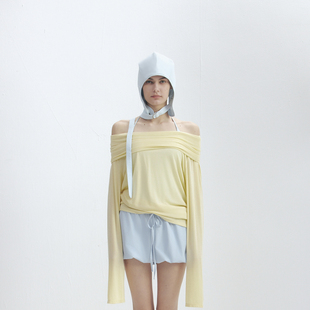 高级感上衣垂感休闲2025新款 LOUD 针织衫 兜领长袖 小众设计感 EYES