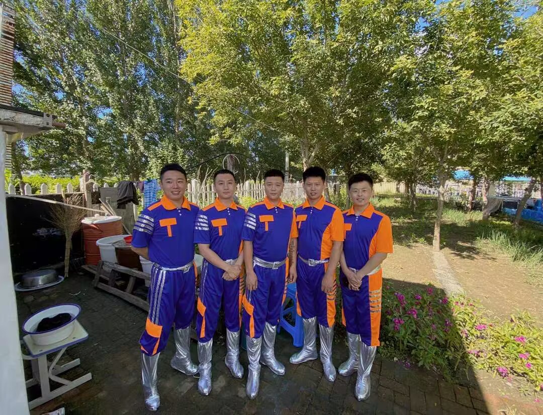 新款自豪的建设者演出服咱们工人有力量舞台服劳动者之歌舞蹈服装