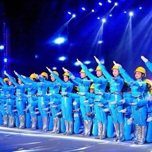 工人舞蹈服 咱们工人有力量表演服 演出服现货 新款五一劳动节