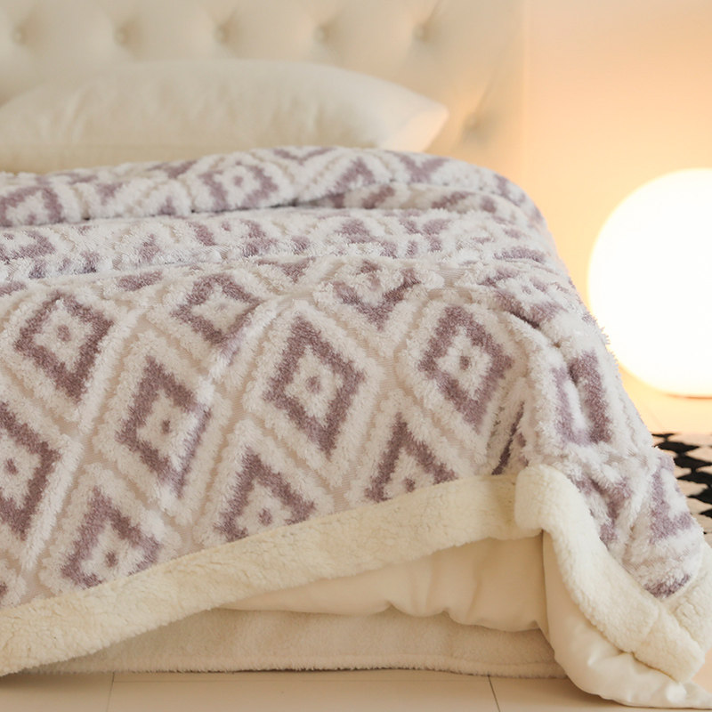 羊羔绒毛毯被子冬季加厚保暖珊瑚绒毯子沙发毯盖毯单人学生宿舍