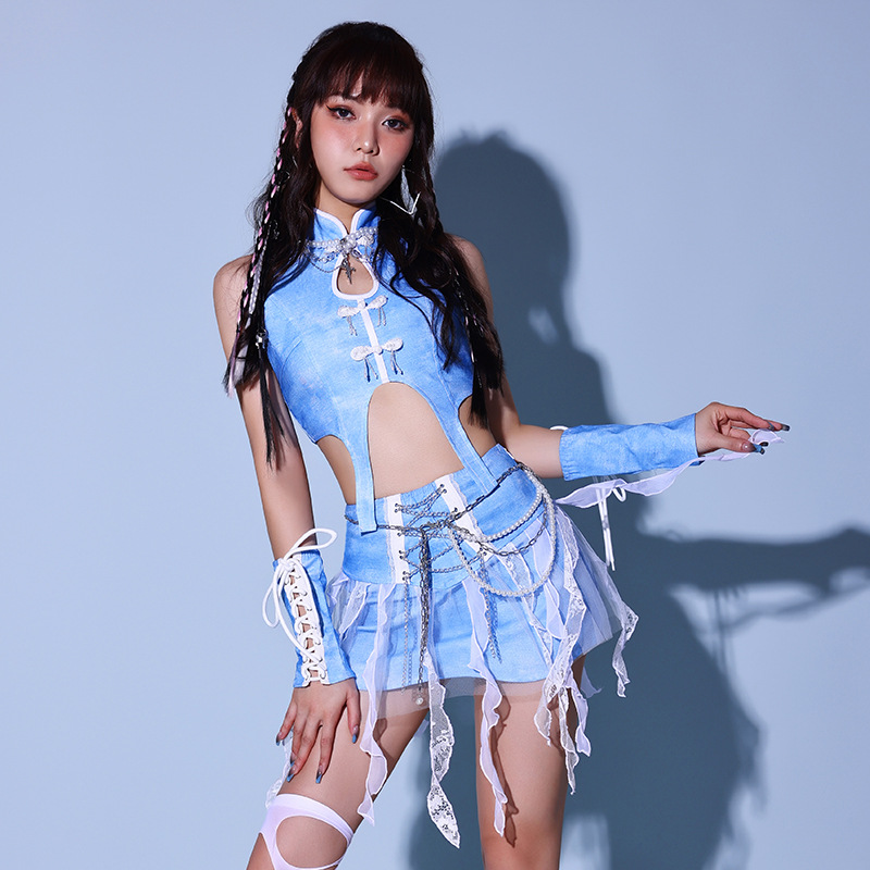 女团演出服新款性感啦啦队可爱啦啦操女爵士舞蹈服韩舞kpop打歌服