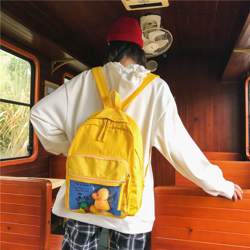 時尚古著感透明書包女2018新款輕度少女背包韓版初高中學生雙肩包在類目 箱包皮具/熱銷女包/男包, 雙肩揹包中 - 來自Buy2taobao.com提供專業的淘寶代購服務