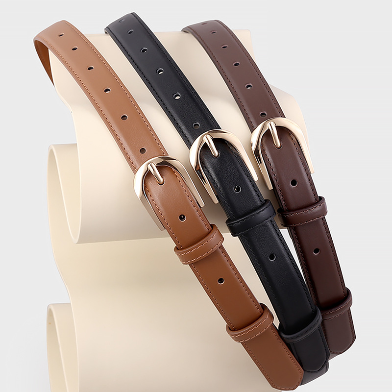 腰带女士真皮ins风潮时尚百搭配裙子牛仔裤皮带女款黑色棕色装饰