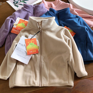 外贸清仓特价儿童保暖外套男童女童春秋款摇粒绒上衣中大童A类