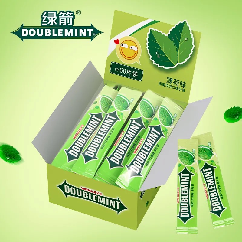 绿箭口香糖100片条装箭牌薄荷糖清凉清口接吻糖果清新口气泡泡糖_虎窝淘