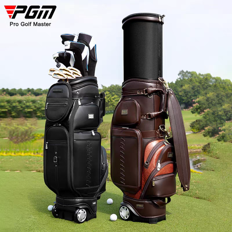 高尔夫球包男士伸缩球包硬壳航空托运包旅行球袋便携皮质送防雨罩