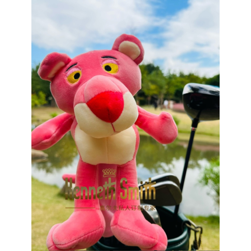 新品杆头套粉红豹一三五号木高尔夫杆头套球杆套帽套宠物杆套卡通
