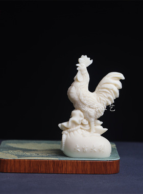象牙果鸡公鸡摆件家居饰品摆件办公玄关博古架工艺品雕像送礼鱼缸