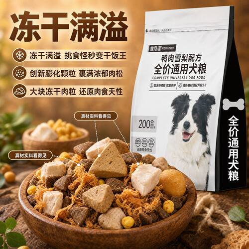 鸭肉雪梨肉松鲜肉粮全价