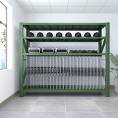 仓库货架器材架置物军绿色架盾牌架锹镐架应急物资架