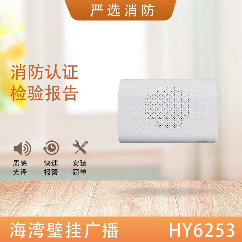 海湾HY6253消防广播壁挂式扬声器新款室内壁挂音箱功放喇叭嵌入式