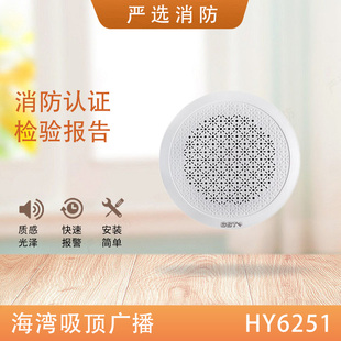海湾HY6251消防广播吸顶式扬声器新款室内壁挂音箱3W喇叭嵌入式