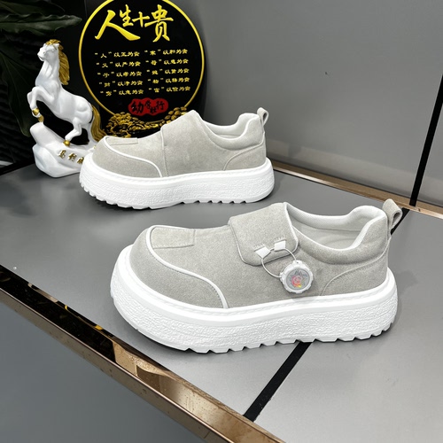 男58-2911新款反毛皮搭扣厚底大头鞋百搭时尚潮流休闲运动潮男鞋